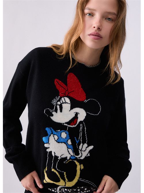 Maglia jacquard in lana Mrs Mouse LIU JO | WF6455MS009/L9455